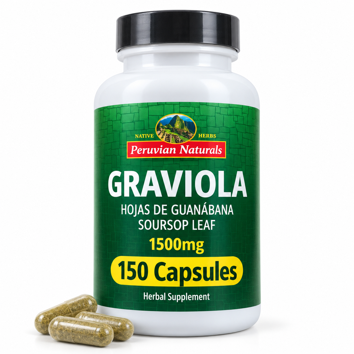 Peruvian Naturals Graviola Soursop 1500 mg — 150 კაფსულა