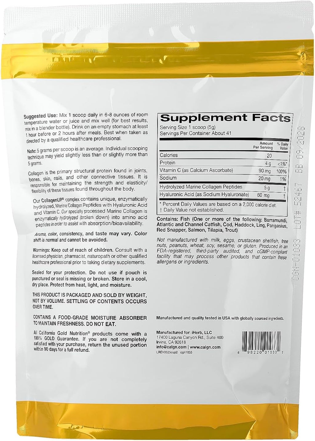 California Gold Nutrition CollagenUP — 206 g