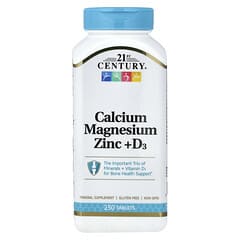 21st Century Calcium Magnesium Zinc + D3 — 250 ტაბლეტი, წინა მხარე