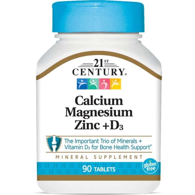 21st Century Calcium Magnesium Zinc + D3 — 90 ტაბლეტი