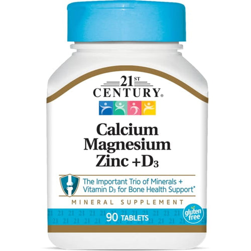 21st Century Calcium Magnesium Zinc + D3 — 90 ტაბლეტი