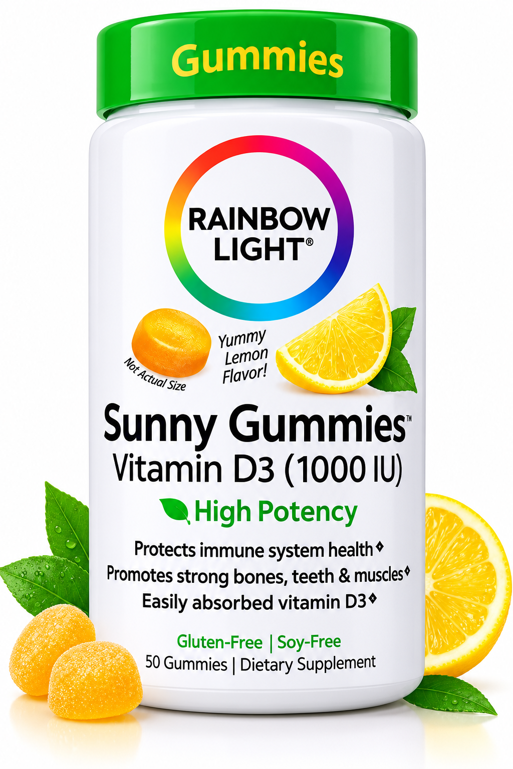 Rainbow Light Sunny Gummies Vitamin D3 1000 IU — 50 ჟელე
