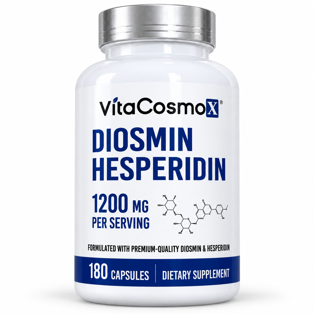 VitaCosmoX Diosmin + Hesperidin 1200 mg — 240 Vegetarian Capsules