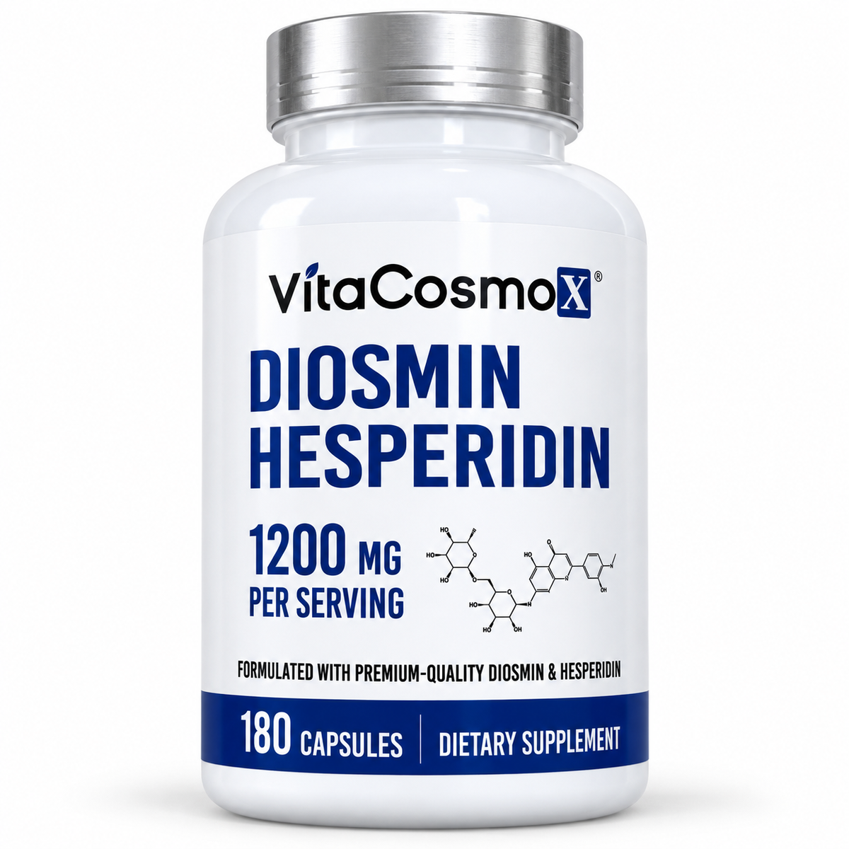 VitaCosmoX Diosmin + Hesperidin 1200 mg — 180 მცენარეული კაფსულა