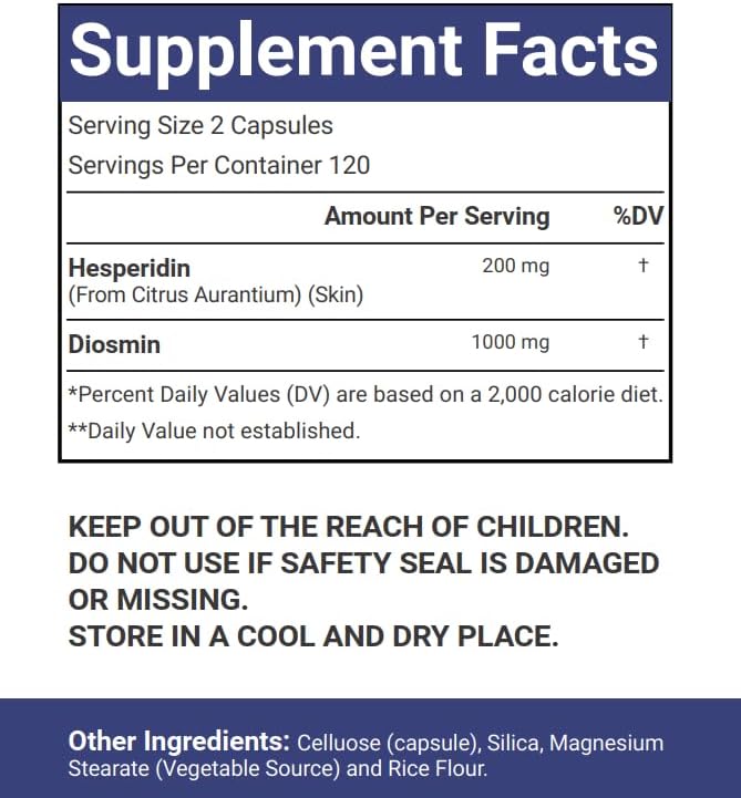 VitaCosmoX Diosmin + Hesperidin 1200 მგ, 240 კაფსულა