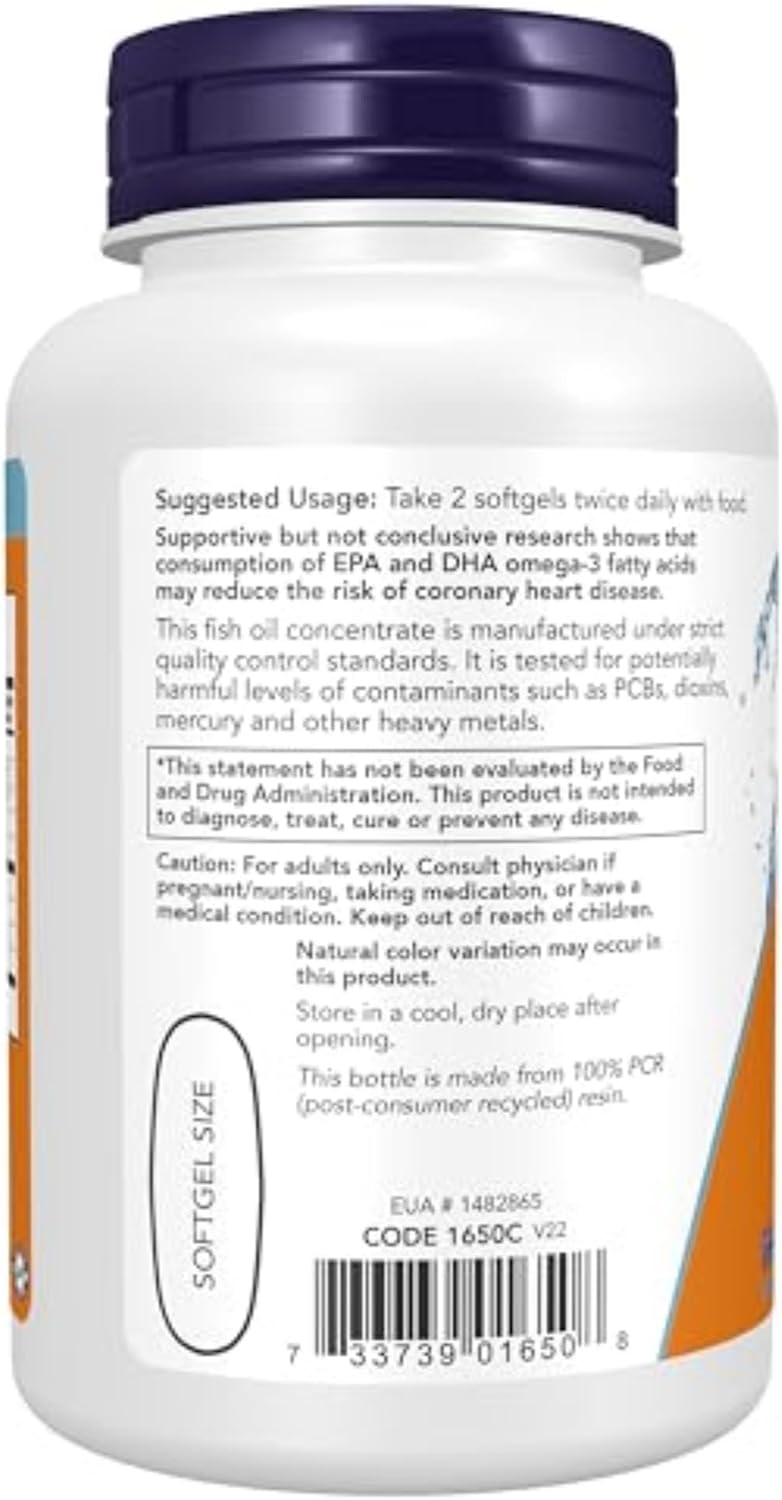 NOW Foods Omega-3 Fish Oil 1000 mg — 100 კაფსულა