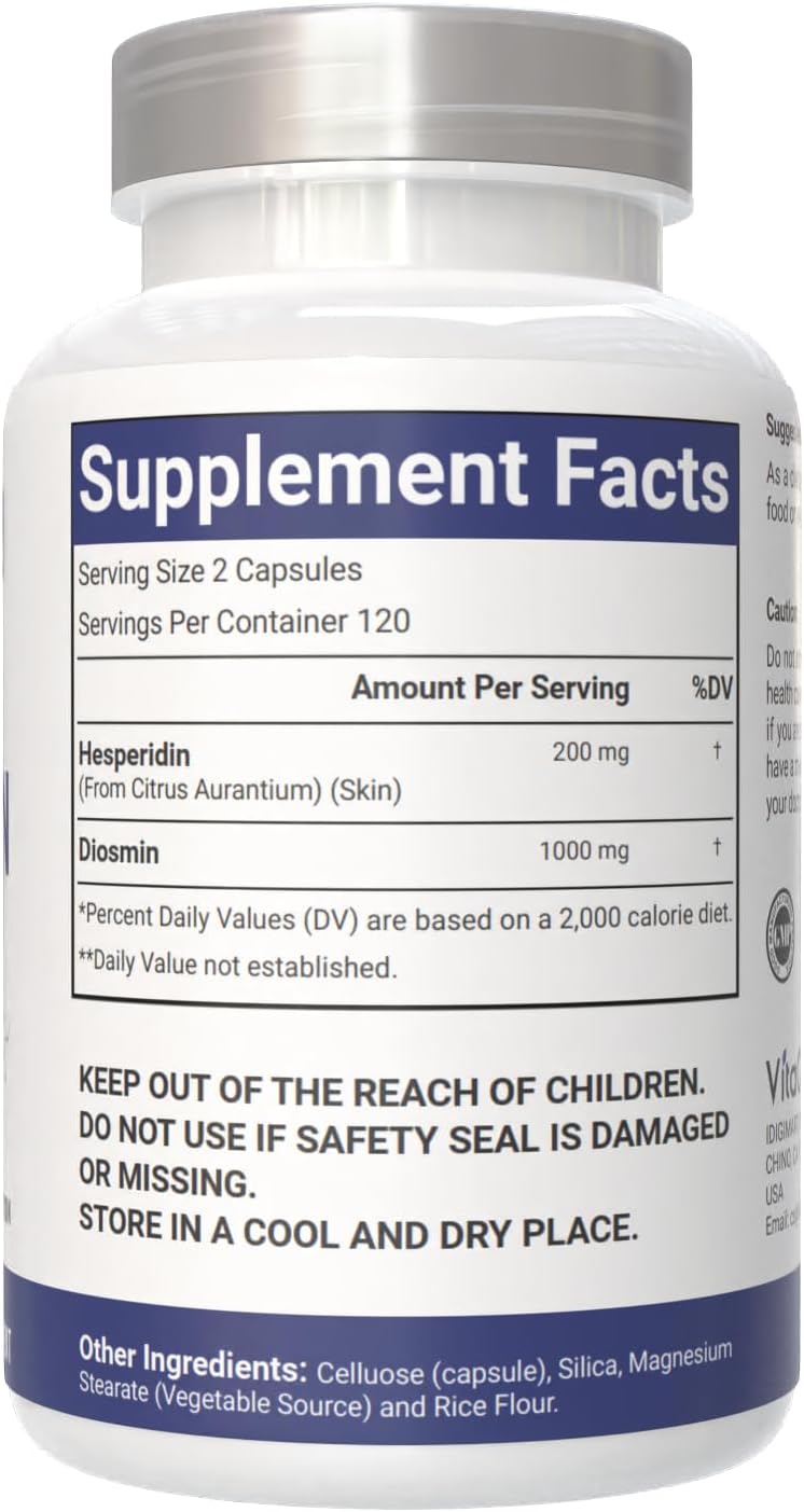 VitaCosmoX Diosmin + Hesperidin 1200 მგ, 240 კაფსულა