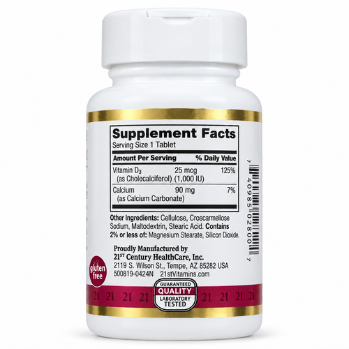21st Century Vitamin D3 1000 IU — 60 ტაბლეტი