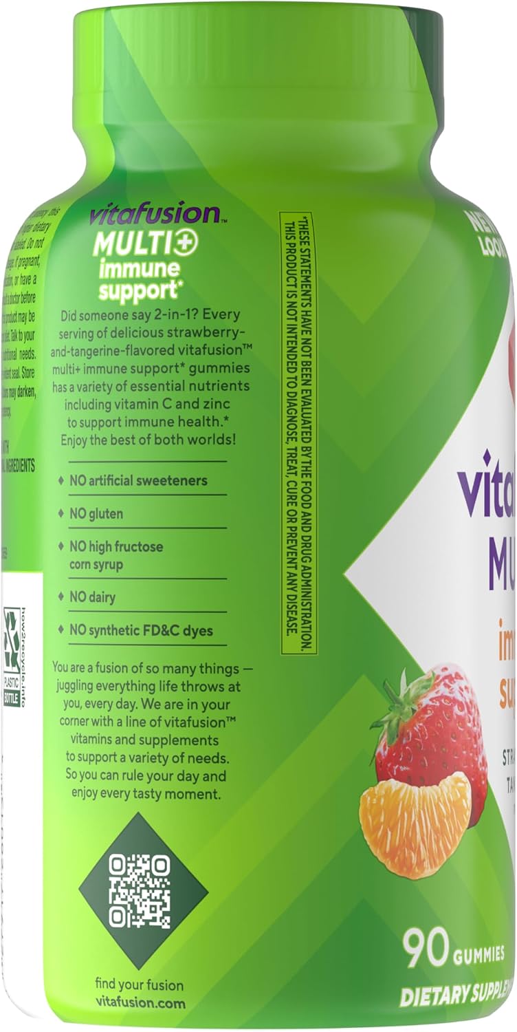vitafusion Immune Support Multi Gummies — Strawberry + Tangerine, 90 Gummies