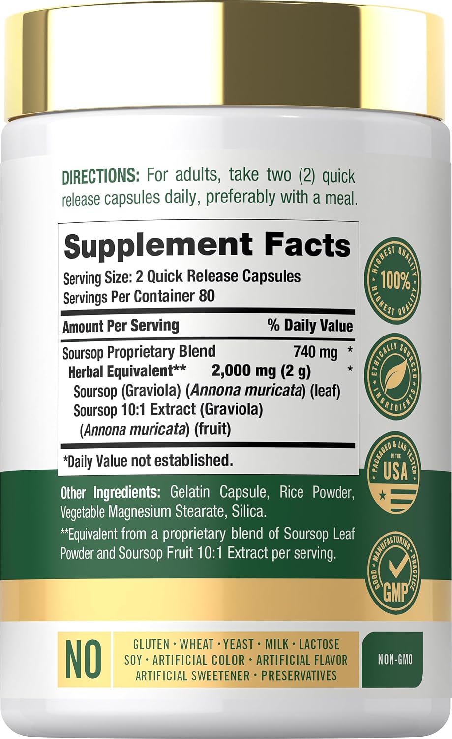 Carlyle Graviola — 1000 mg, 160 კაფსულა