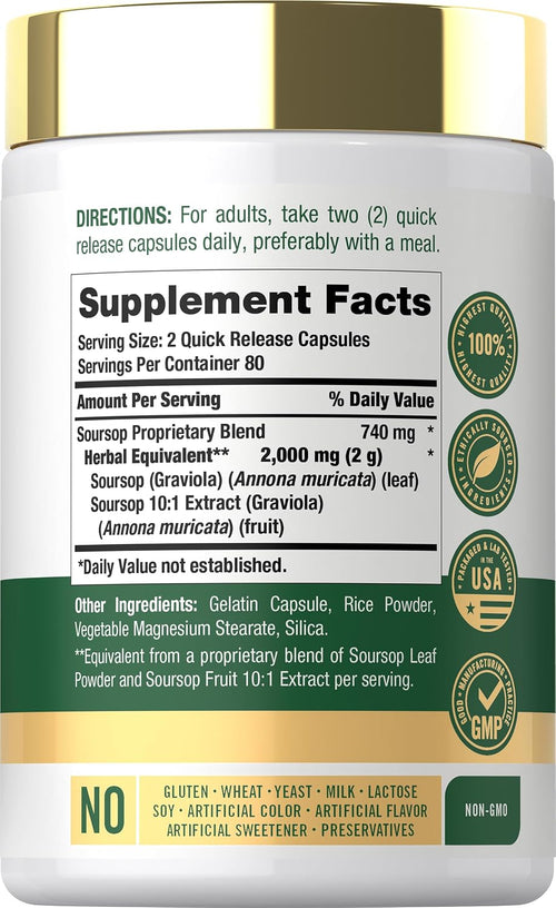 Carlyle Graviola — 1000 mg, 160 კაფსულა