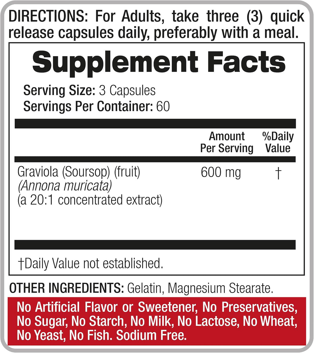 Fito Medic's Soursop Graviola 12,000 mg — 180 კაფსულა