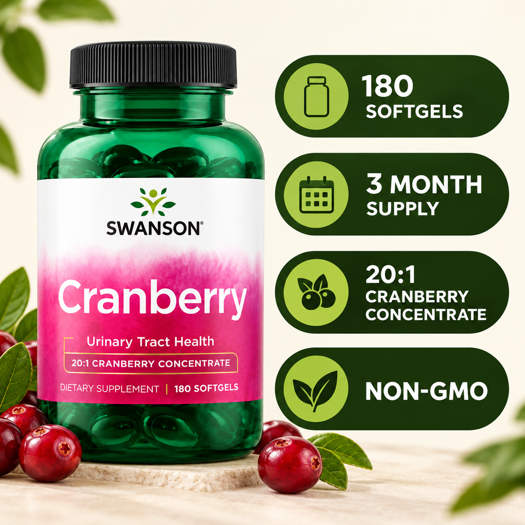 Swanson Cranberry 20:1 კონცენტრატი — 180 კაფსულა