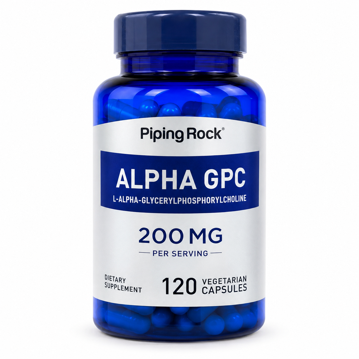 Piping Rock Alpha GPC 200 мг — 120 растительных капсул