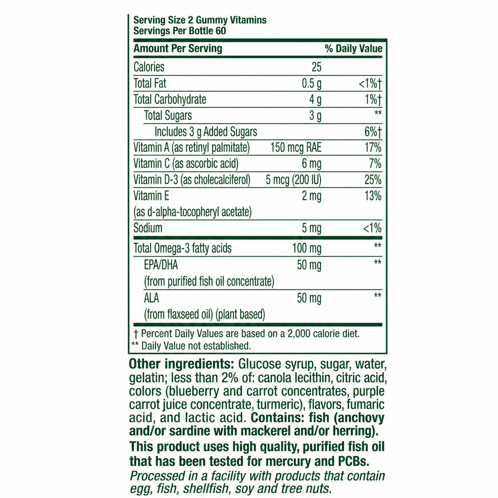 Vitafusion Omega-3 — ომეგა-3 ჟელეები, 120 ცალი
