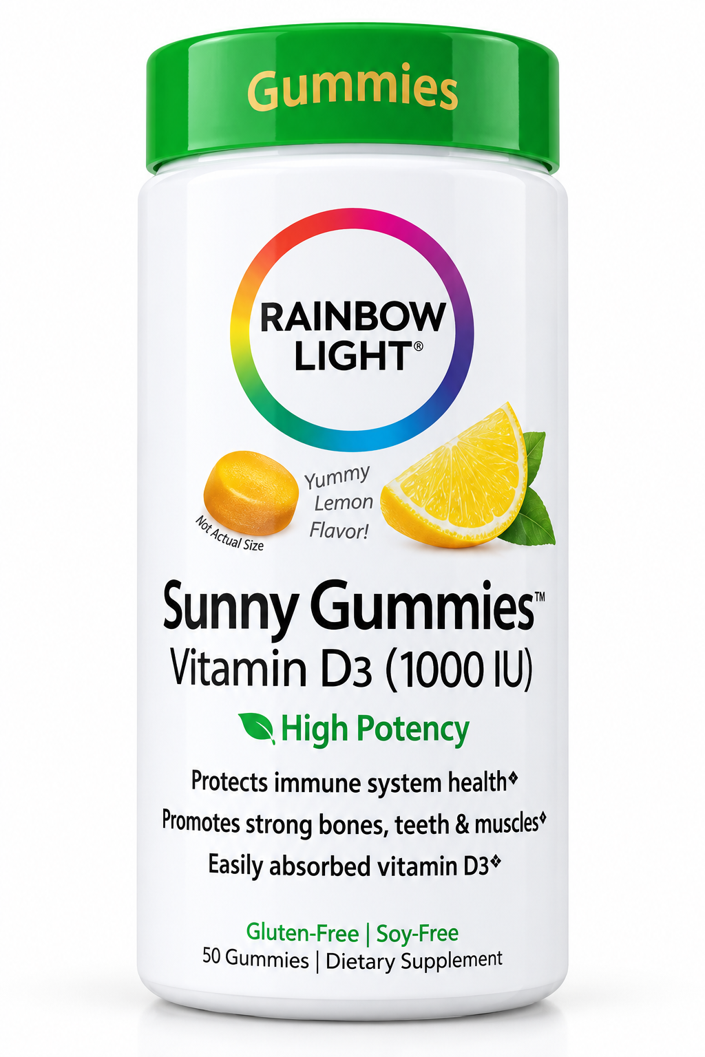 Rainbow Light Sunny Gummies Vitamin D3 1000 IU — 50 ჟელე