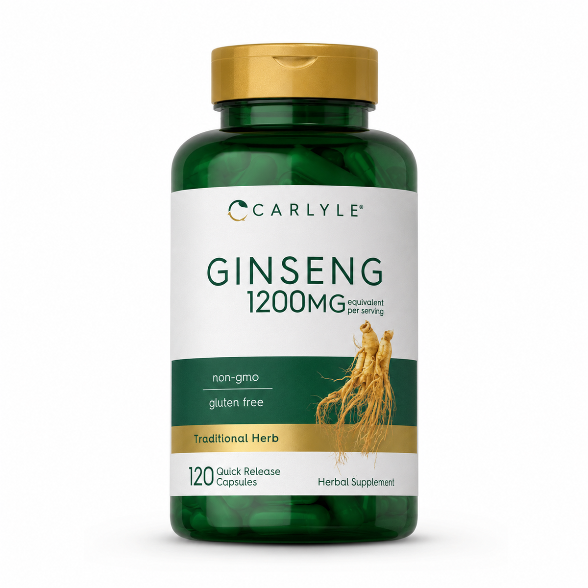 Carlyle American Ginseng 1200 mg, 120 კაფსულა — წინა მხარე