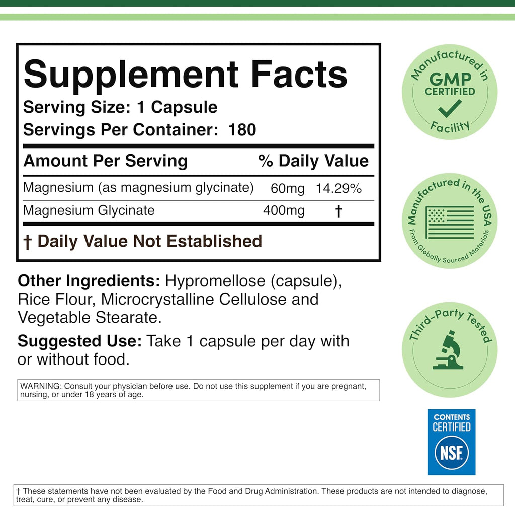 Double Wood Magnesium Glycinate — შემადგენლობა და მიღების წესი
