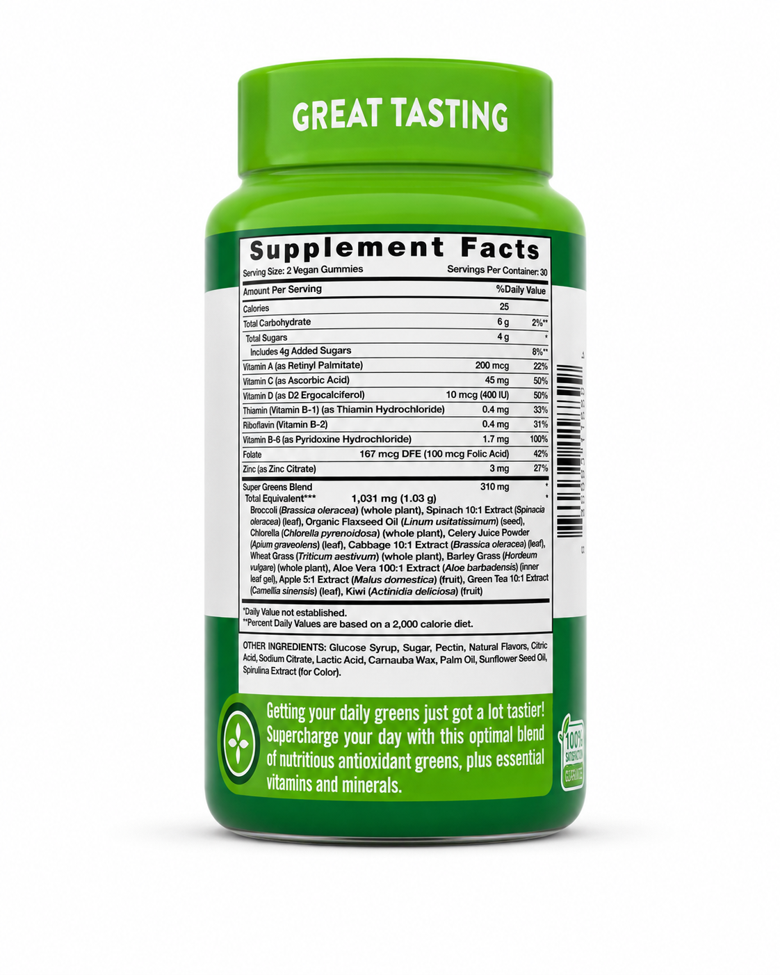 Nature's Truth Super Greens 10 — Delicious Apple, 60 Gummies