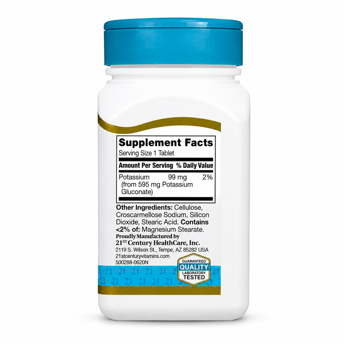 21st Century Potassium Gluconate 595 mg — Supplement Facts: Potassium 99 mg per serving