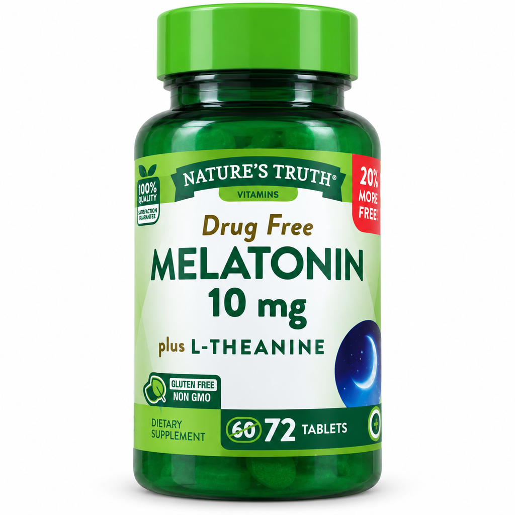 Nature's Truth Melatonin 10 mg + L-Theanine — 72 ტაბლეტი