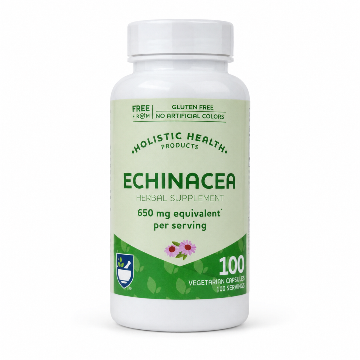 Holistic Health Products Echinacea 650mg 100 Capsules - Front