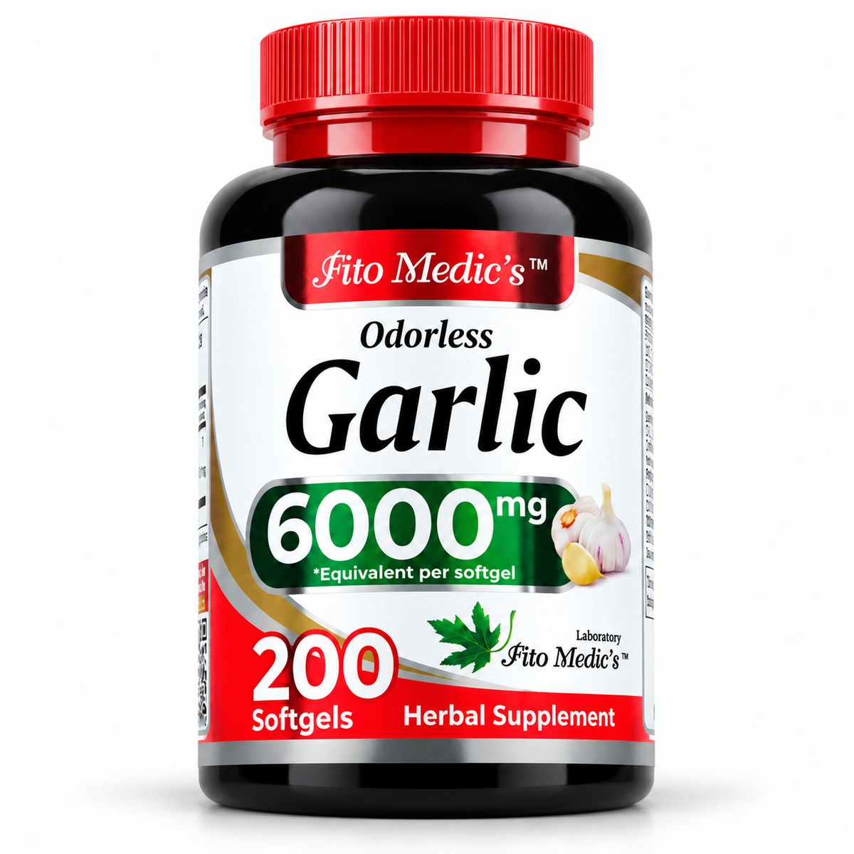 Fito Medic's უსუნო ნიორი 6000 მგ — 200 რბილი კაფსულა, წინა მხარე