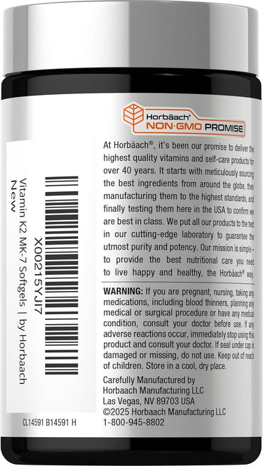 Horbäach Vitamin K2 MK-7 + D3 5000 IU product view