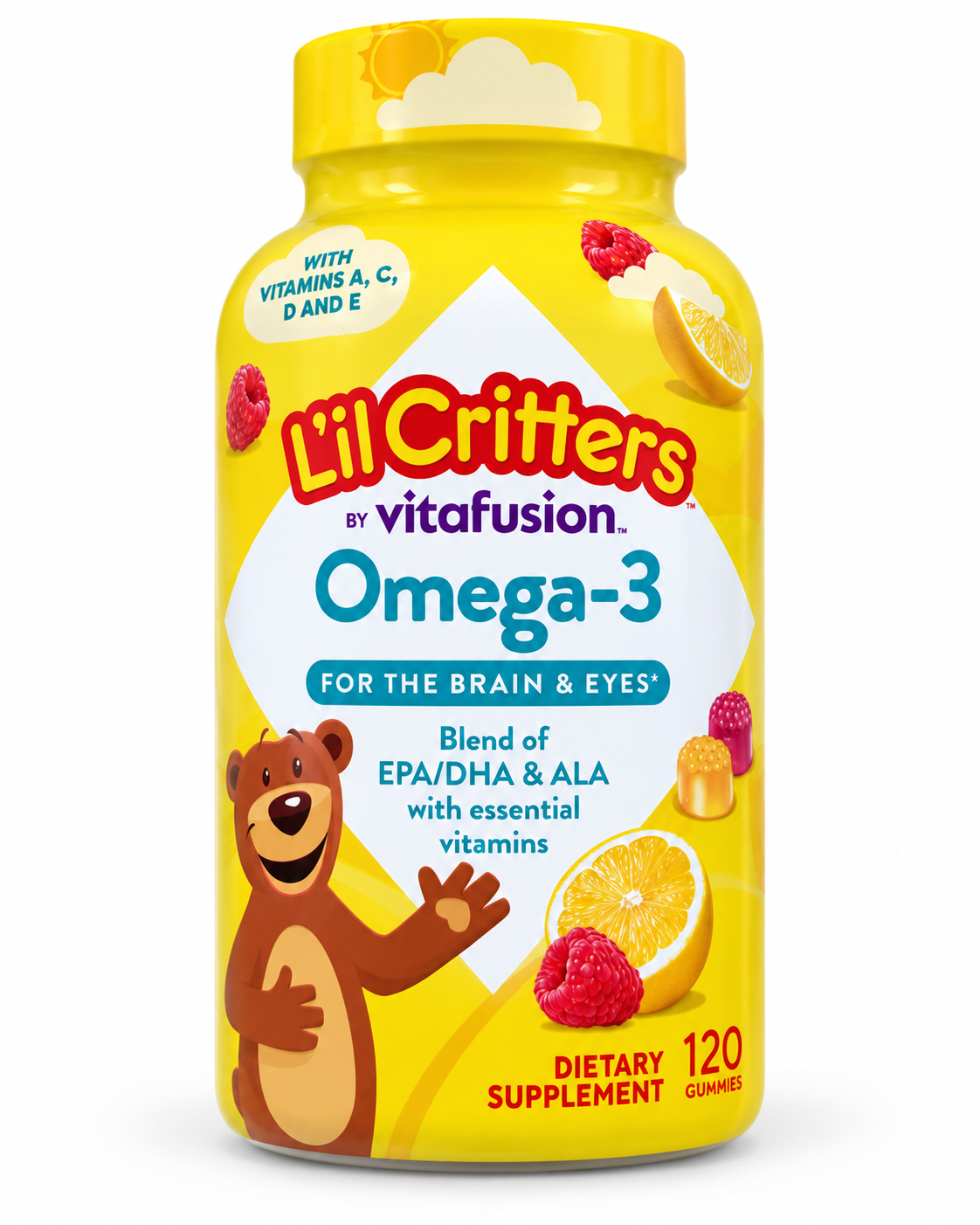 L’il Critters by vitafusion Omega-3 120 gummies — front