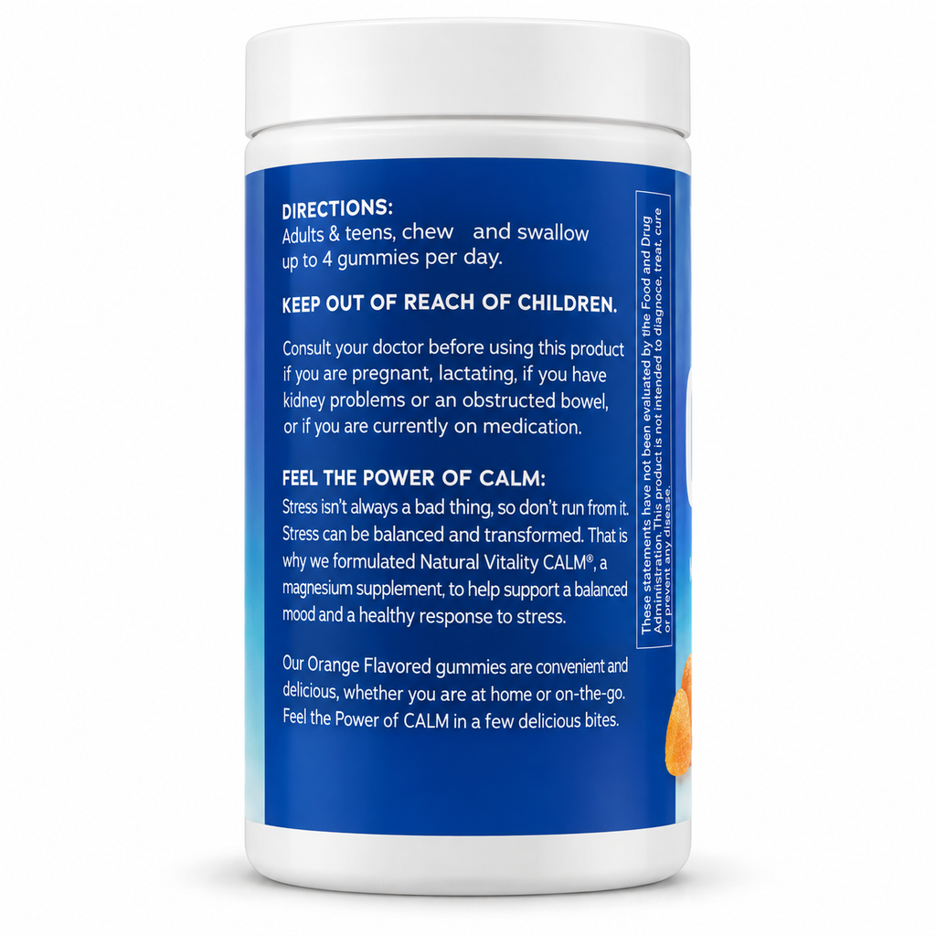 Natural Vitality CALM Magnesium Gummies - directions and warnings