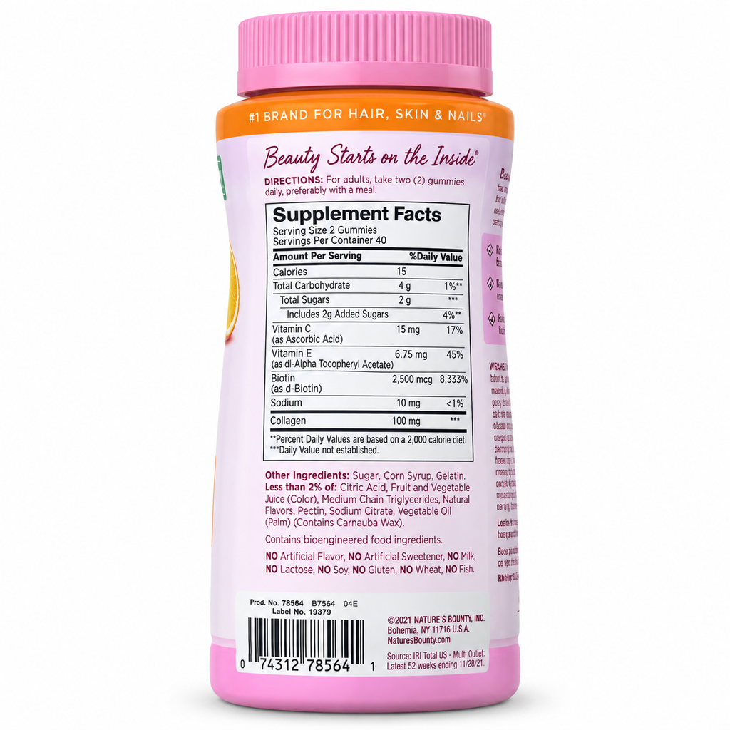 Nature's Bounty Hair, Skin & Nails Gummies — Supplement Facts