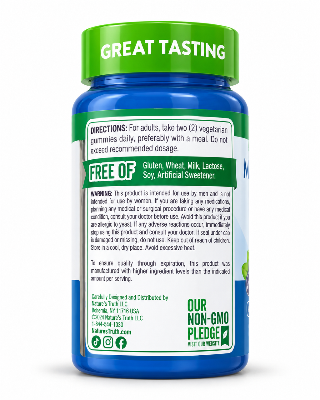 Nature's Truth Men's Multivitamin Gummies 24 — მიღების წესი და გაფრთხილებები