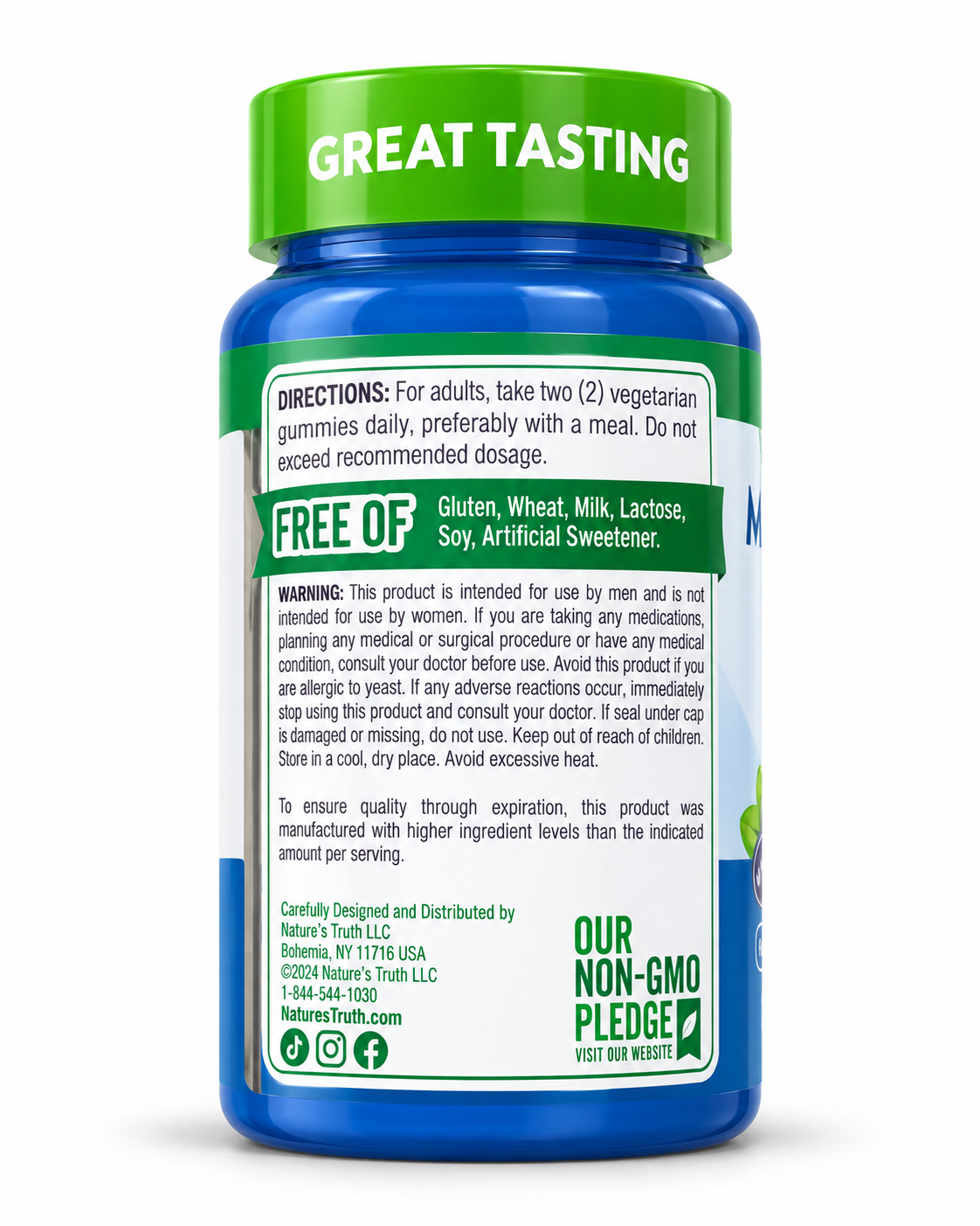 Nature's Truth Men's Multivitamin Gummies 24 — მიღების წესი და გაფრთხილებები
