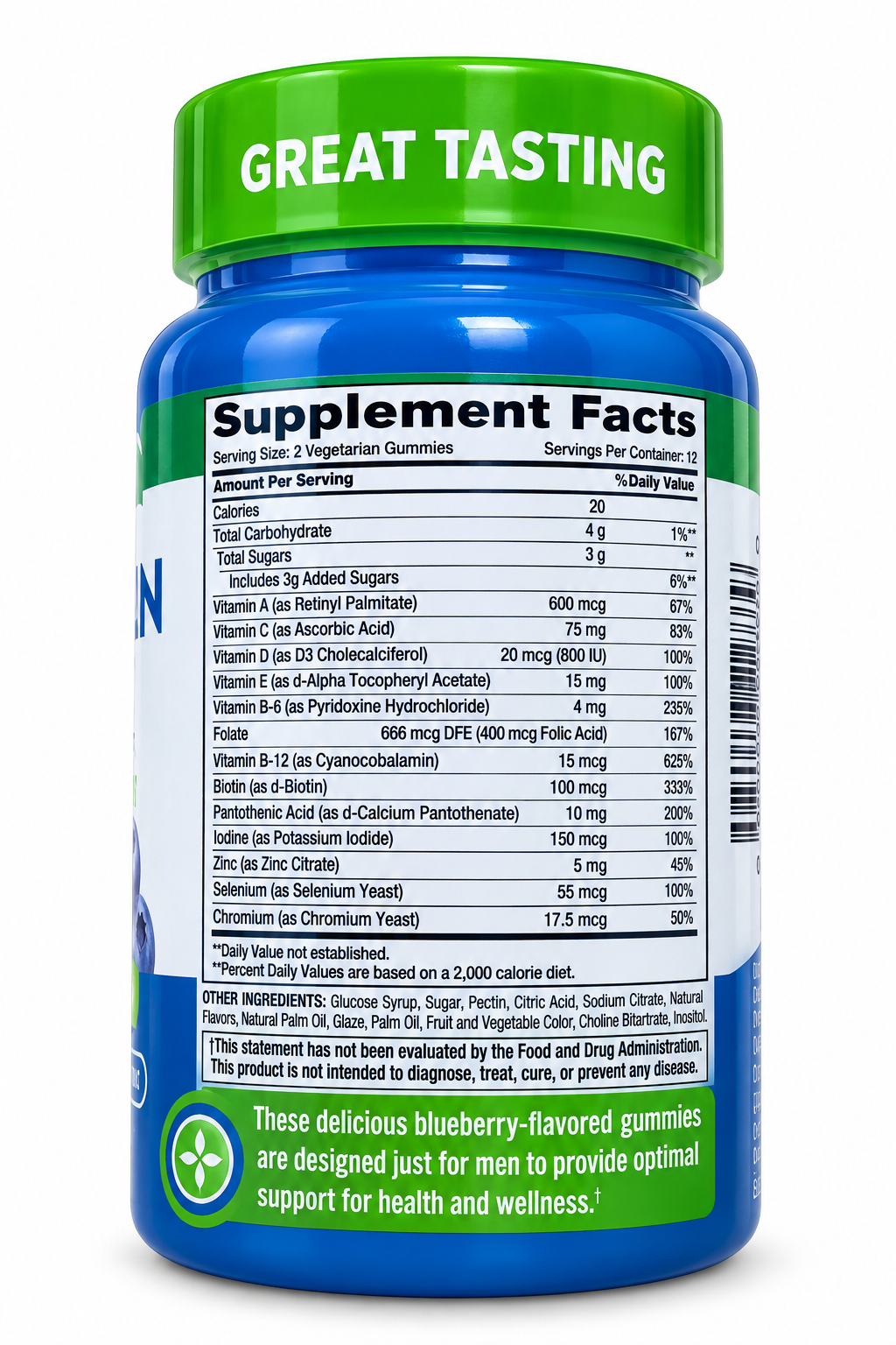 Nature's Truth Men's Multivitamin Gummies 24 — Supplement Facts