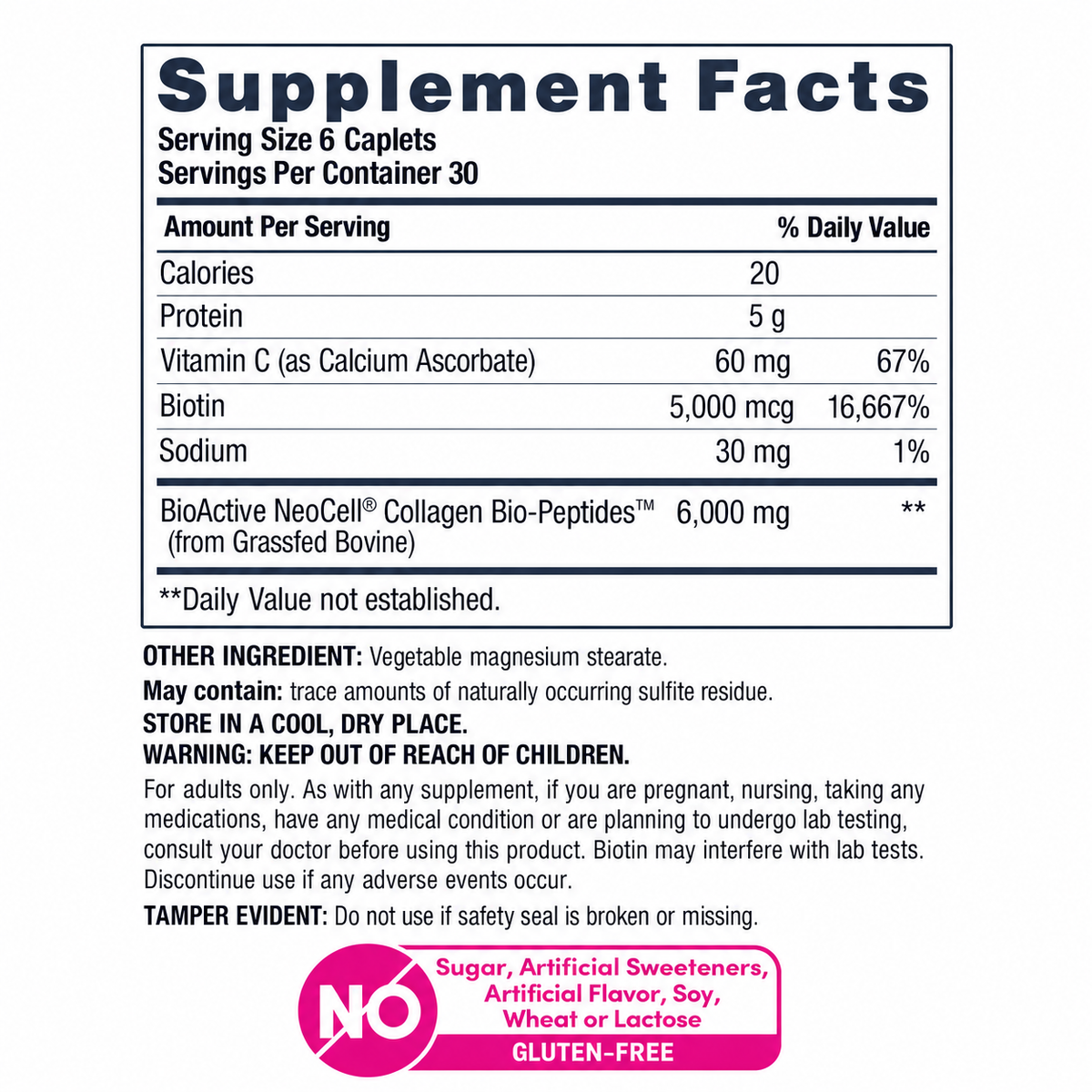 NeoCell Collagen Bio-Peptides — შემადგენლობა და დოზები