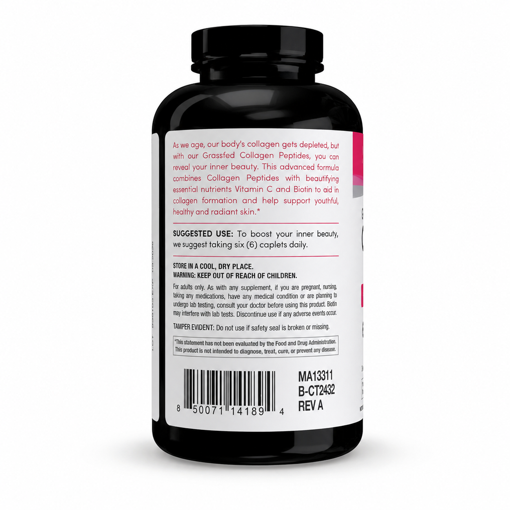 NeoCell Advanced Grassfed Collagen Peptides 360 caplets - back label