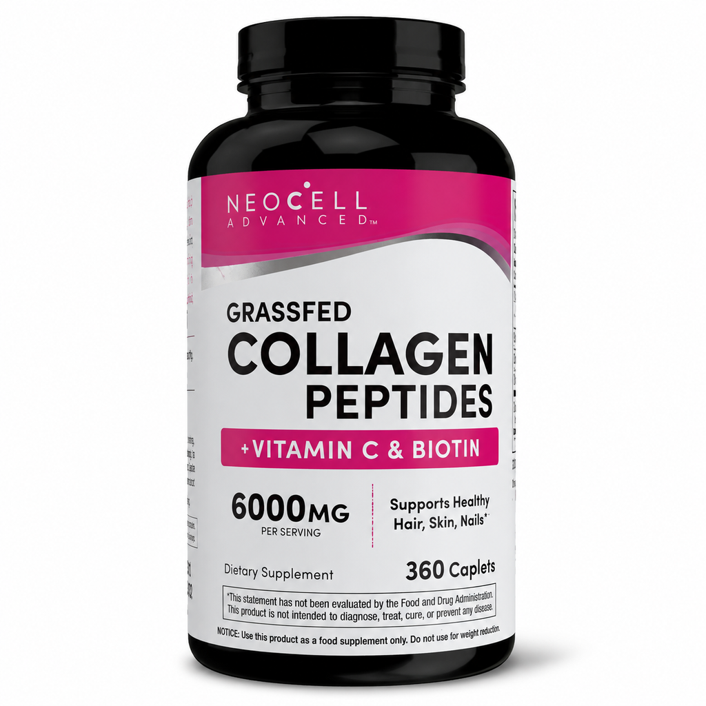 NeoCell Advanced Grassfed Collagen Peptides + Vitamin C & Biotin 360 caplets - front