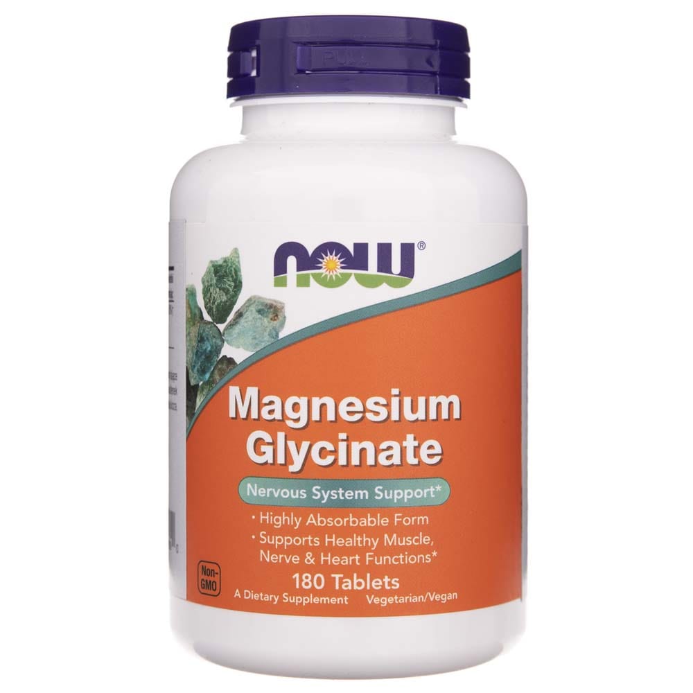 NOW Foods Magnesium Glycinate 100 mg — 180 ტაბლეტი
