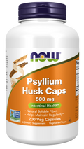 NOW Foods Psyllium Husk Caps 500 mg, 200 Veg Capsules - მთავარი ფოტო