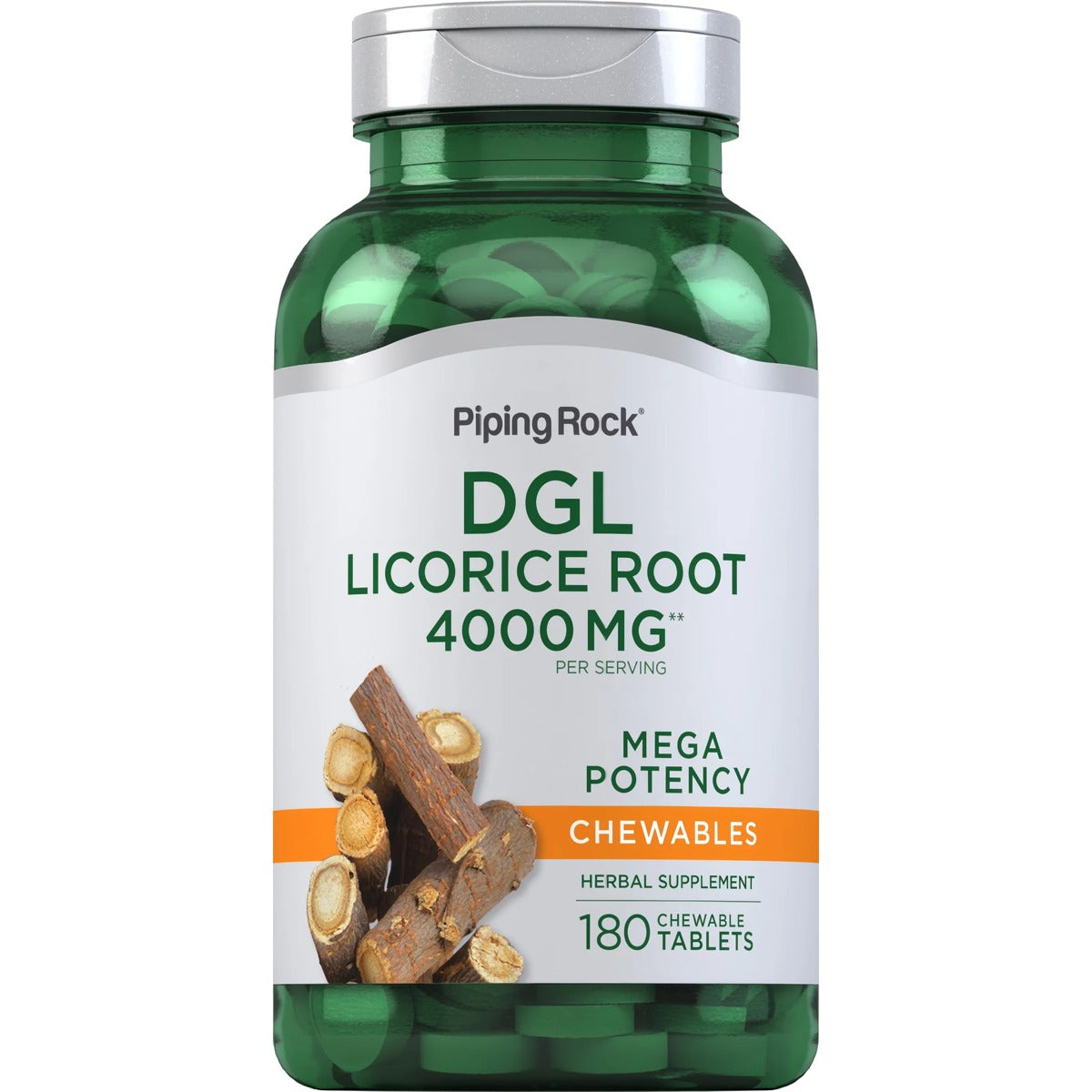 Piping Rock DGL Licorice Root 180 საღეჭი ტაბლეტი — შეფუთვა