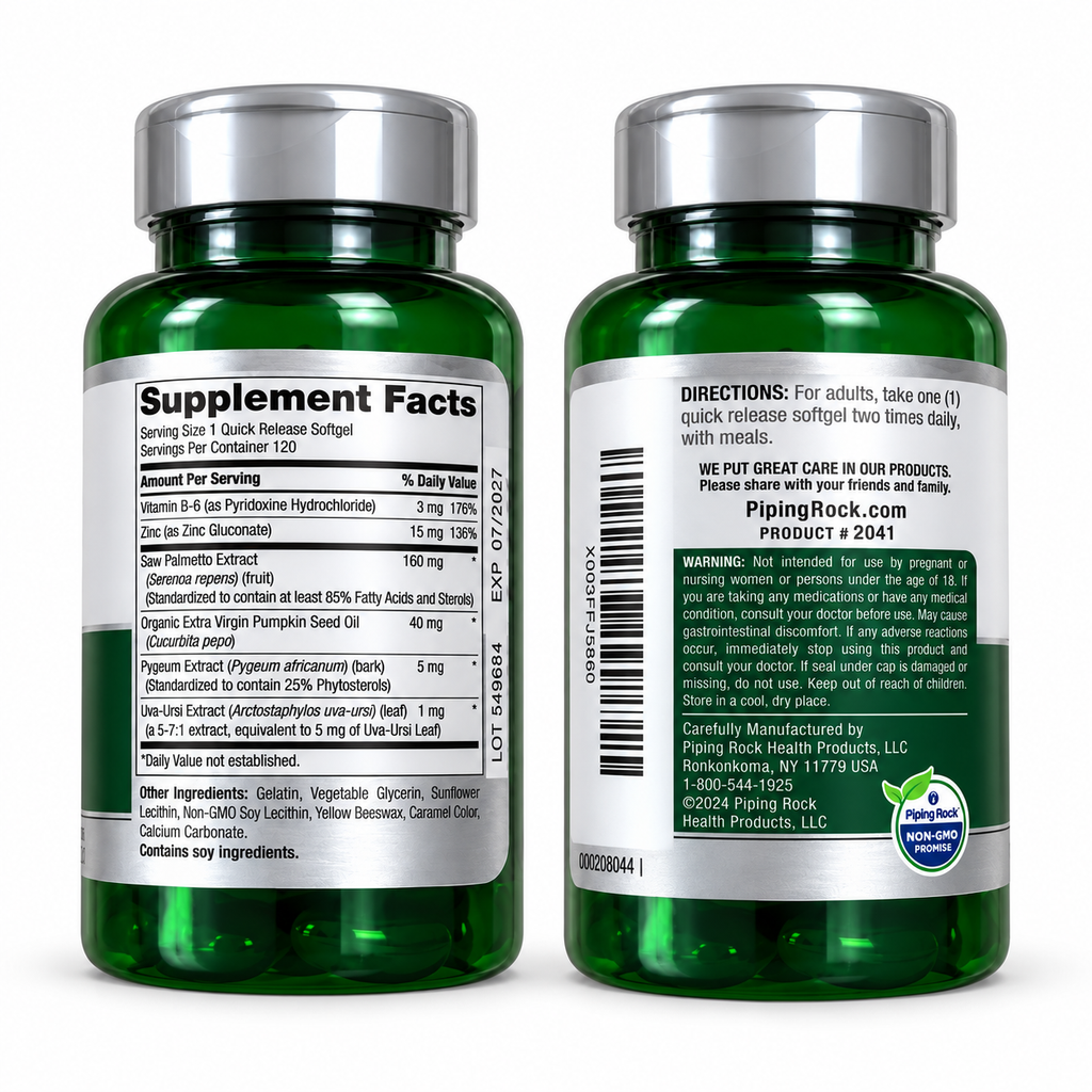 Piping Rock Prosta Palmetto Super Strength - Back label details