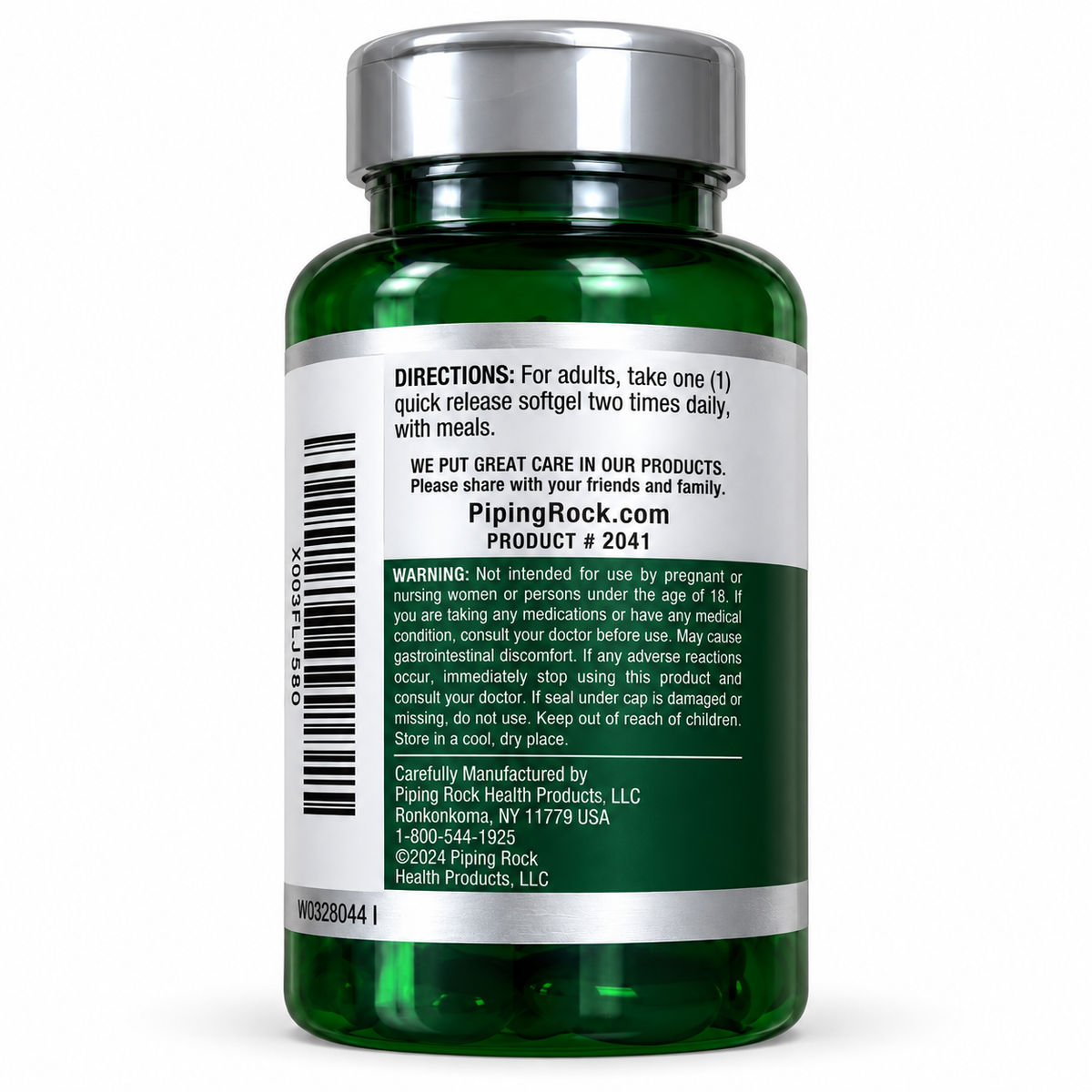 Piping Rock Prosta Palmetto Super Strength - Directions and warning