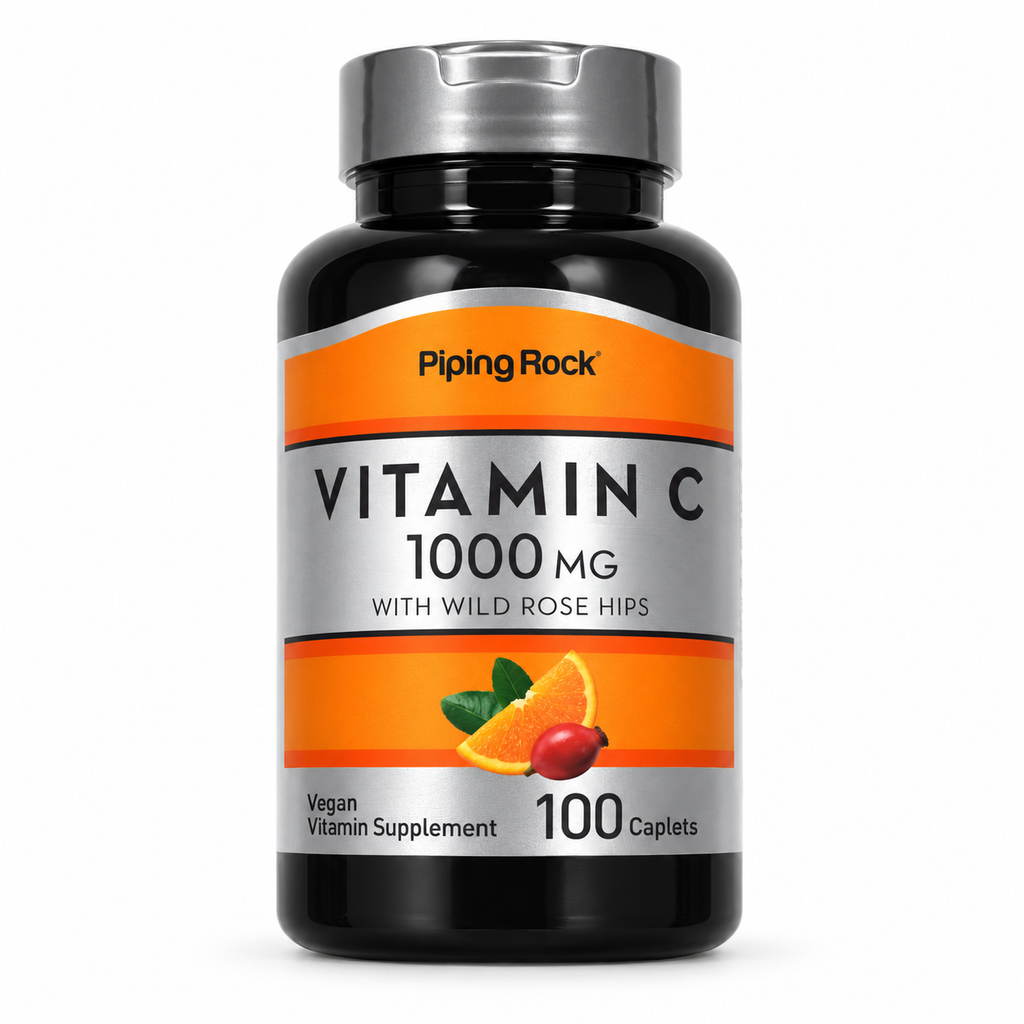 Piping Rock Vitamin C 1000 mg with Wild Rose Hips — 100 კაპლეტი, წინა ხედი