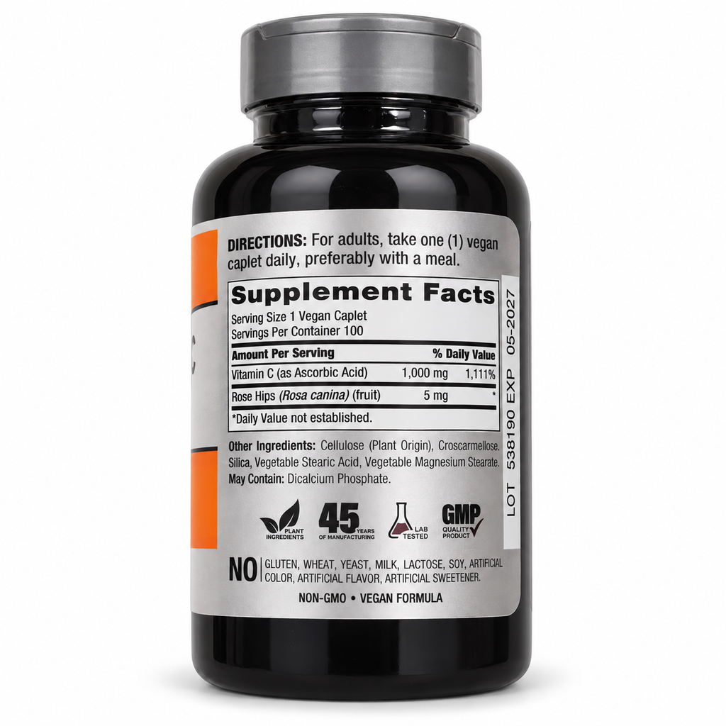 Piping Rock Vitamin C 1000 mg — შემადგენლობა და მიღების წესი