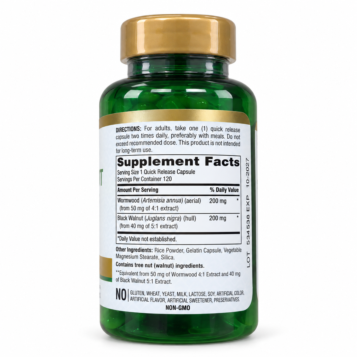 Piping Rock Wormwood Black Walnut - შემადგენლობა და დოზირება