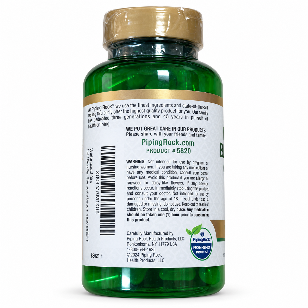 Piping Rock Wormwood Black Walnut - გაფრთხილება და მწარმოებლის ინფორმაცია