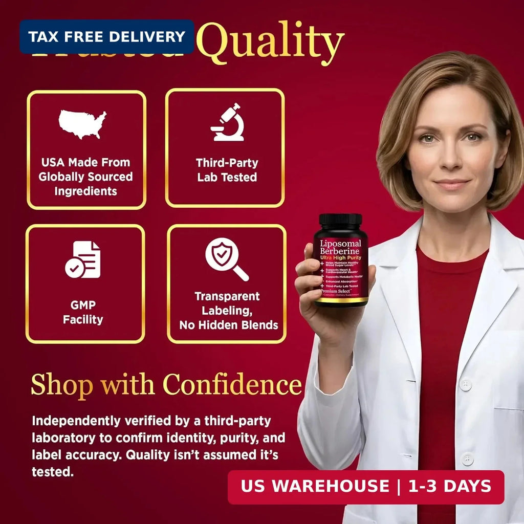 Premium Select Nutrition Liposomal Berberine HCL ხარისხი და ტესტირება