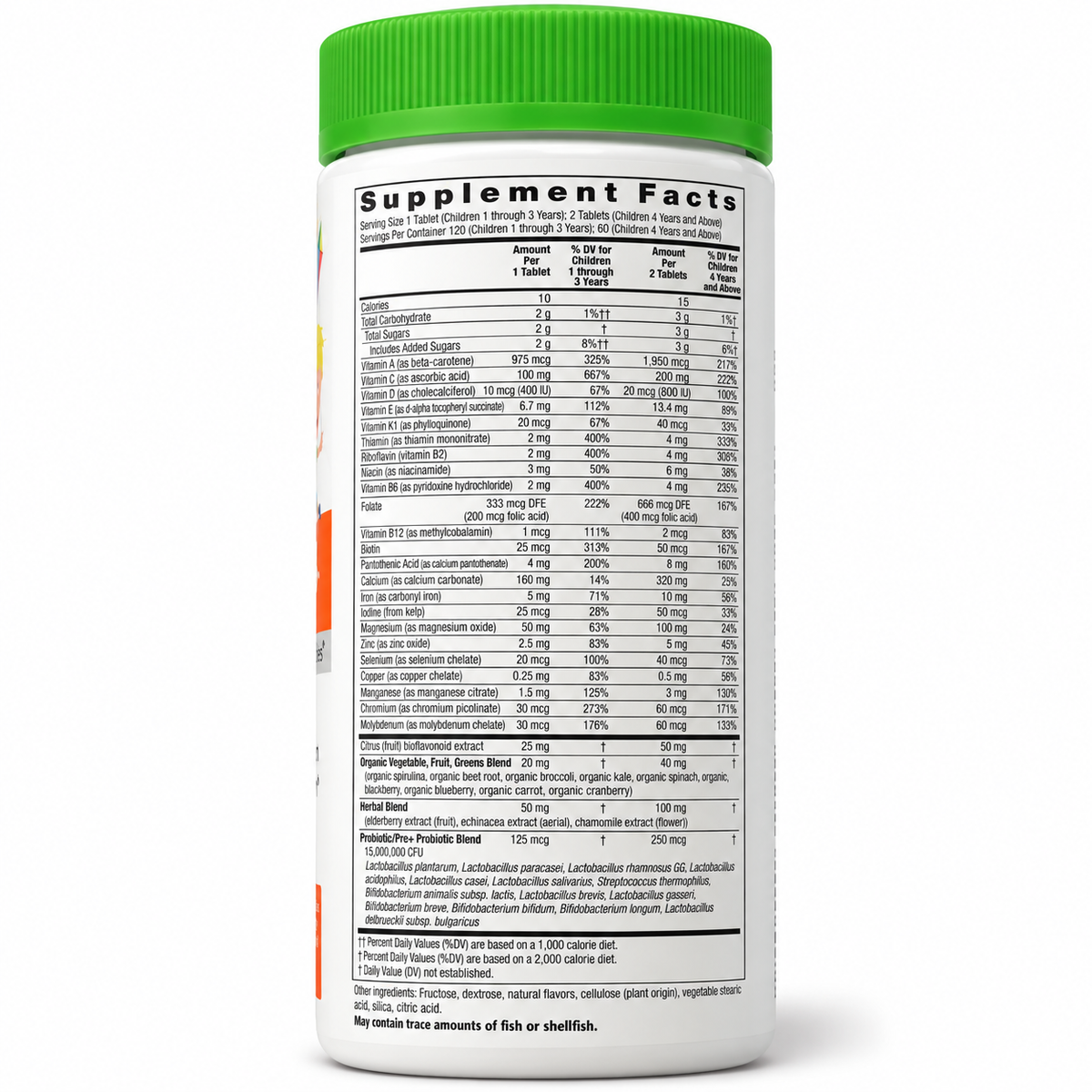 Rainbow Light Nutri Stars Multivitamin - Supplement Facts