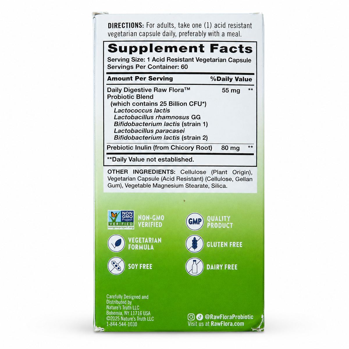 Raw Flora Daily Digestive — შემადგენლობა და მიღების წესი