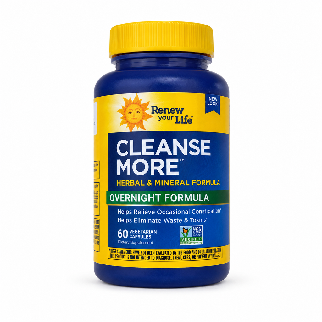 Renew Life Cleanse More Overnight Formula 60 კაფსულა — წინა მხარე